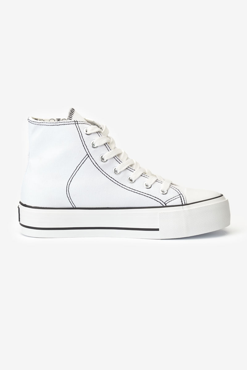 Hoher Sneaker Dream weiß mit Stickerei