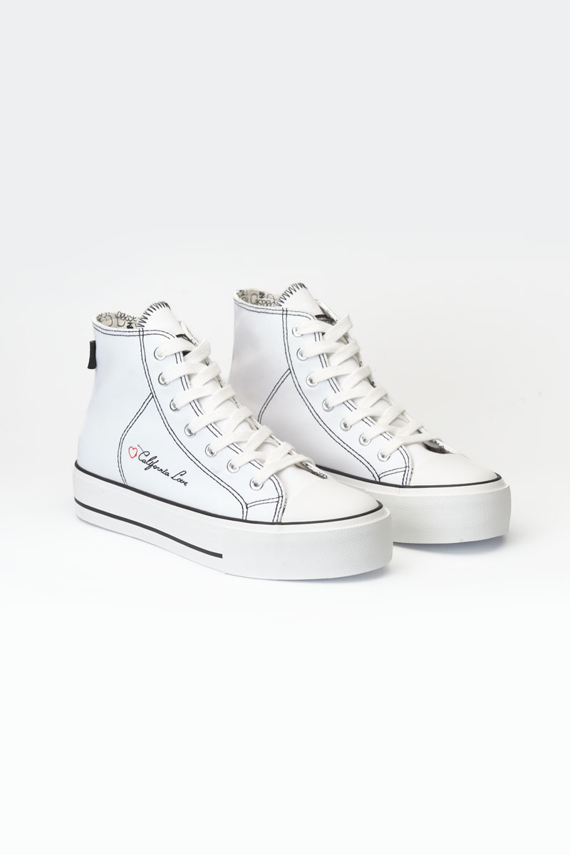 Hoher Sneaker Dream weiß mit Stickerei