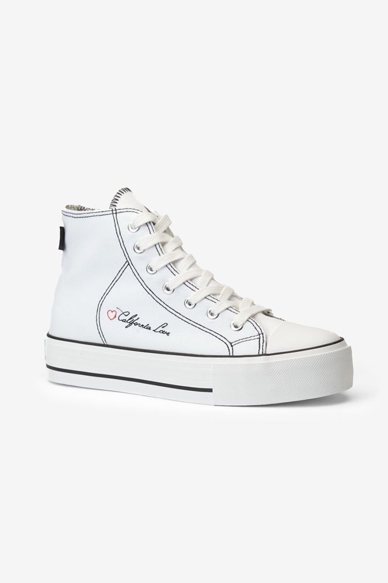 Hoher Sneaker Dream weiß mit Stickerei