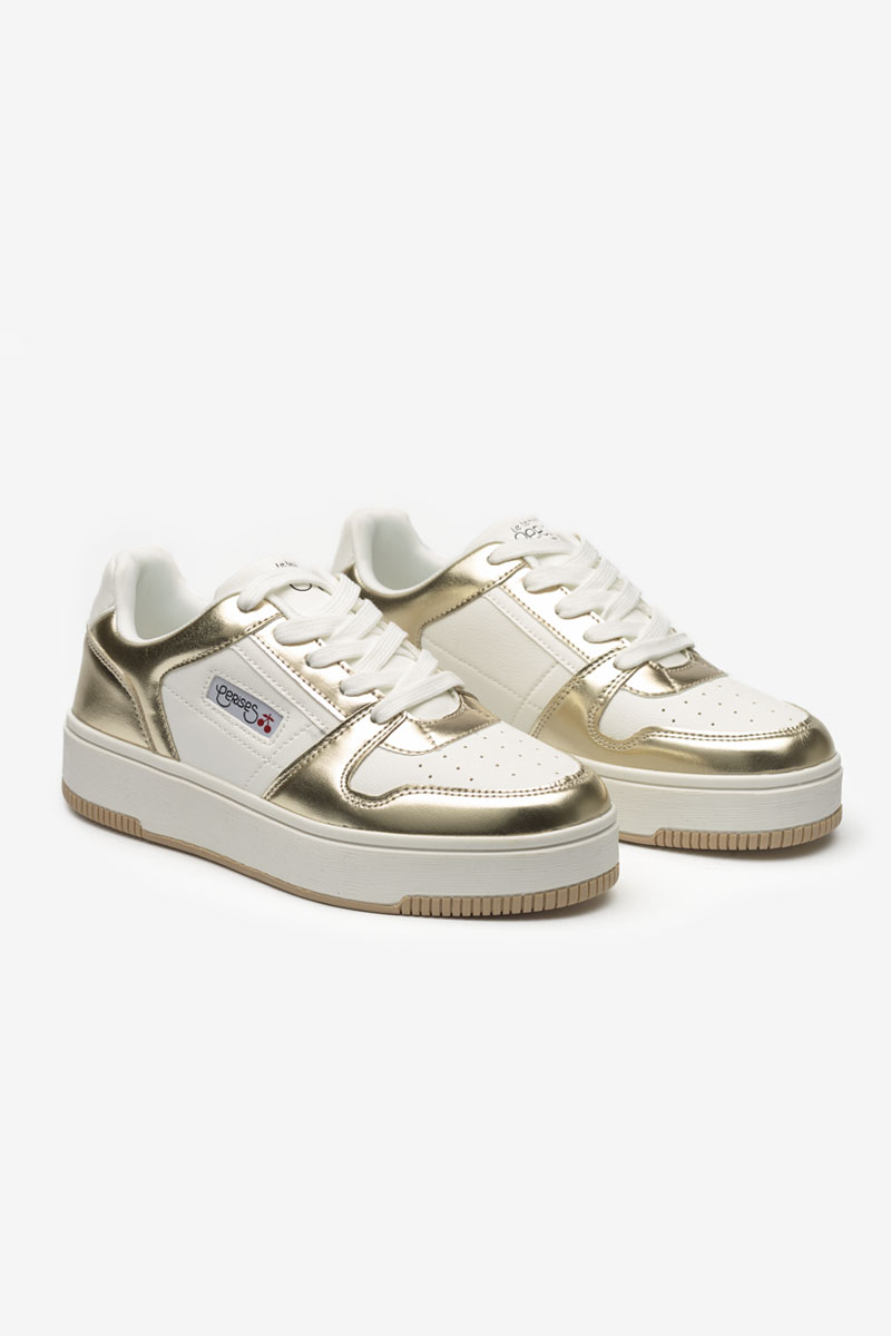 Weiße und goldene Marly Sneakers