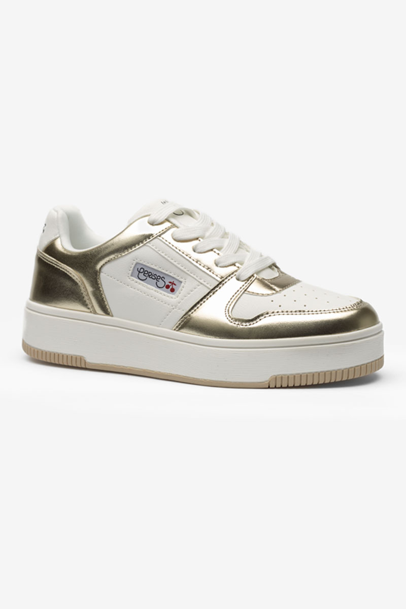 Weiße und goldene Marly Sneakers