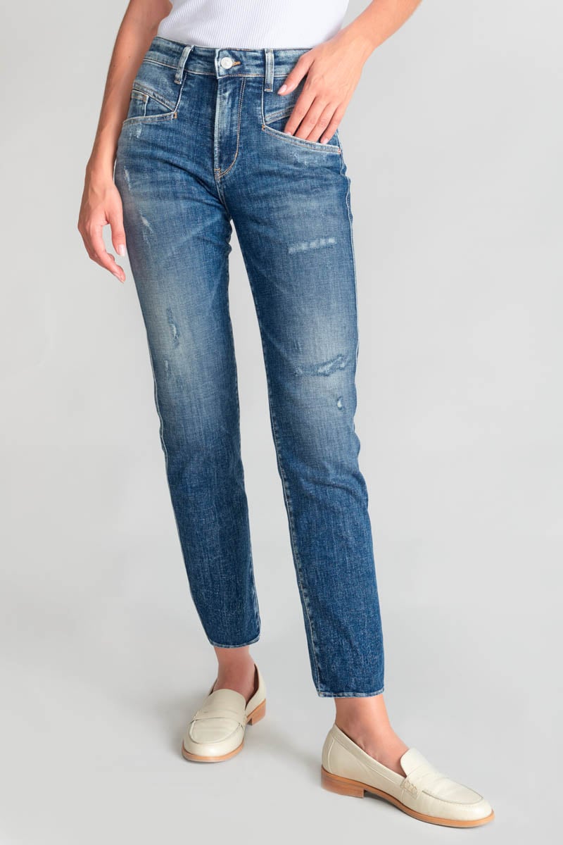 Jeans 400/17 mom Quers high waist 7/8 destroy blau Nr.3