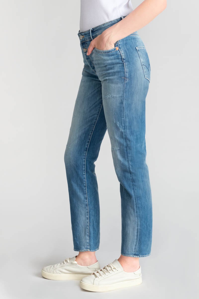 Jeans 400/18 mom Basic high waist 7/8 destroy blau Nr.4