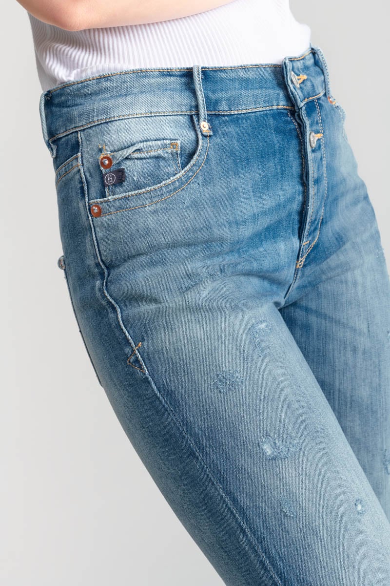 Jeans 400/18 mom Basic high waist 7/8 destroy blau Nr.4