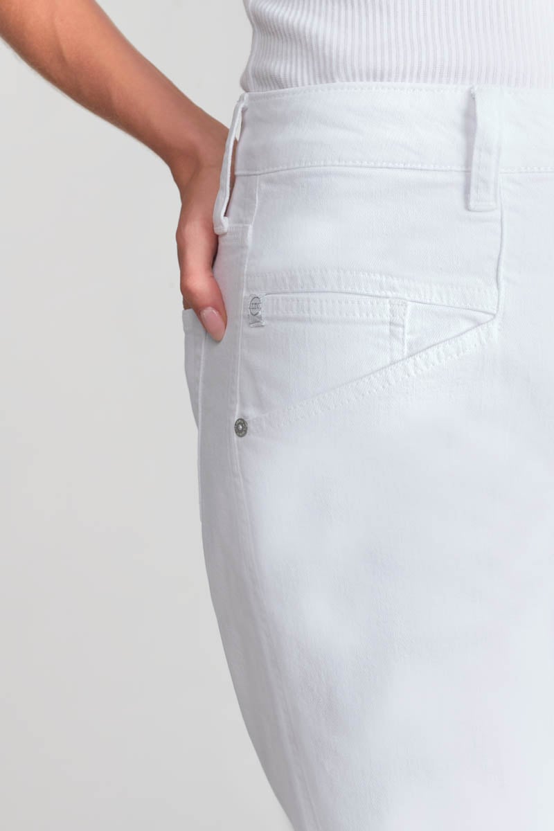 Jeans 400/60 girlfriend Thil high waist weiß 