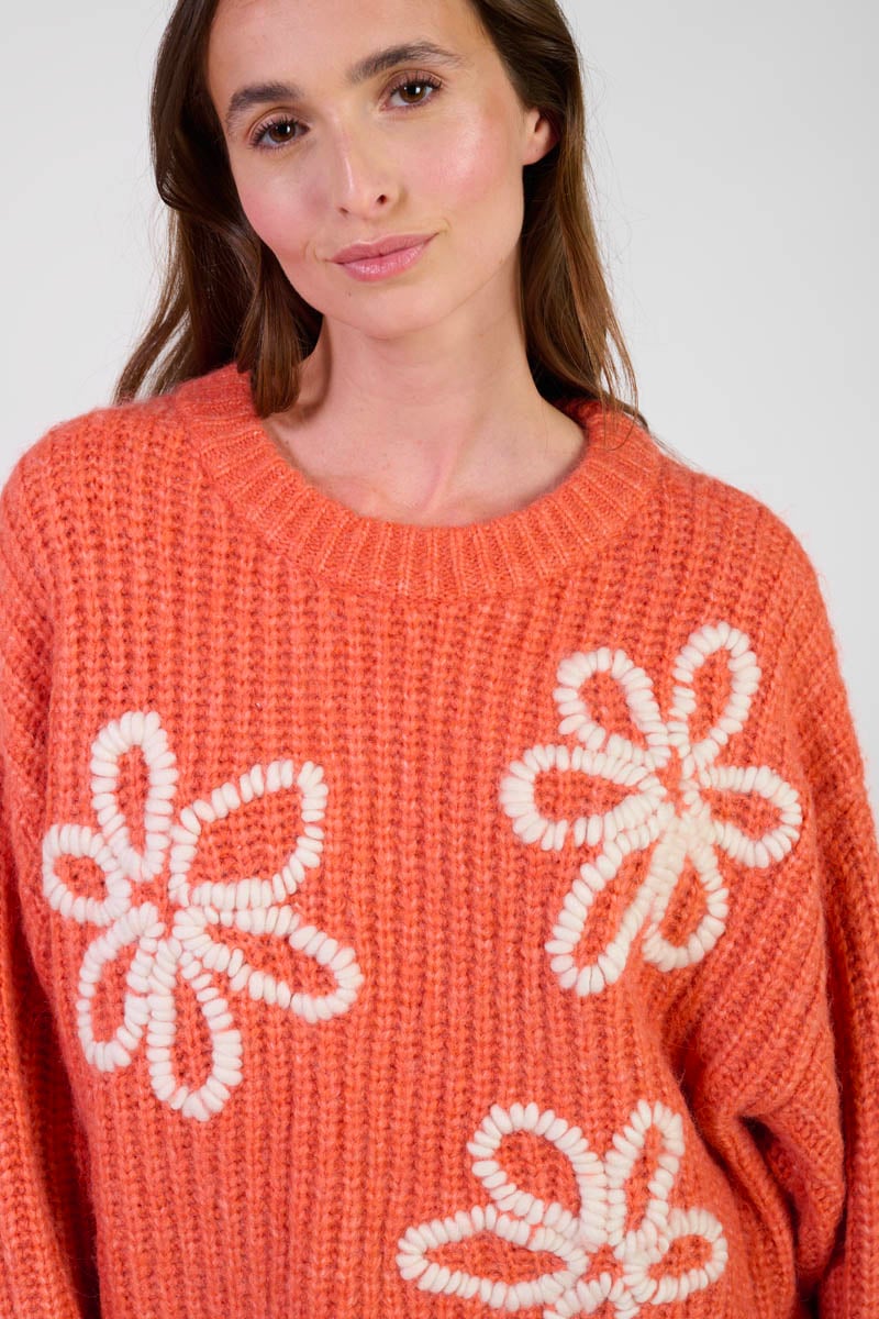 Pullover Flower in rot