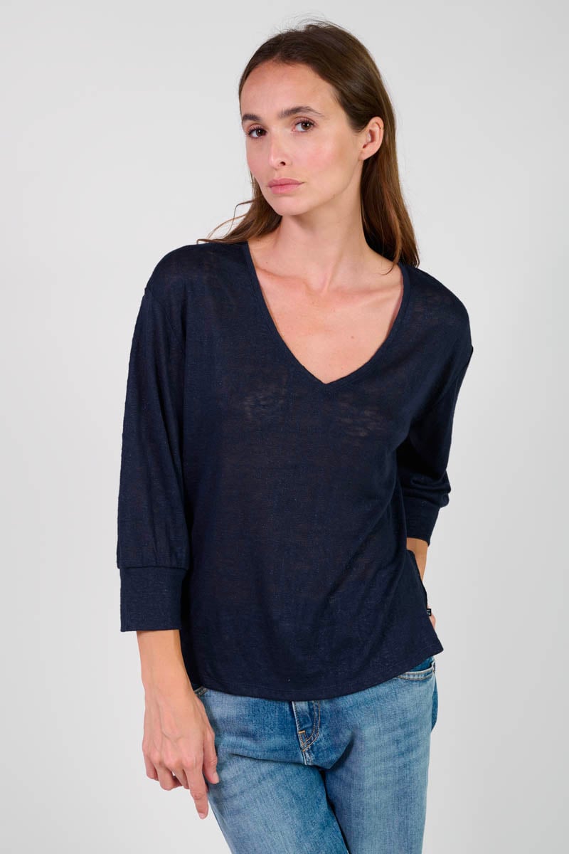 T-shirt Rondaan in blau