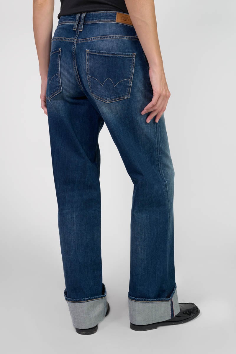 Jeans 400/28 wide leg Revers high waist blau Nr.2