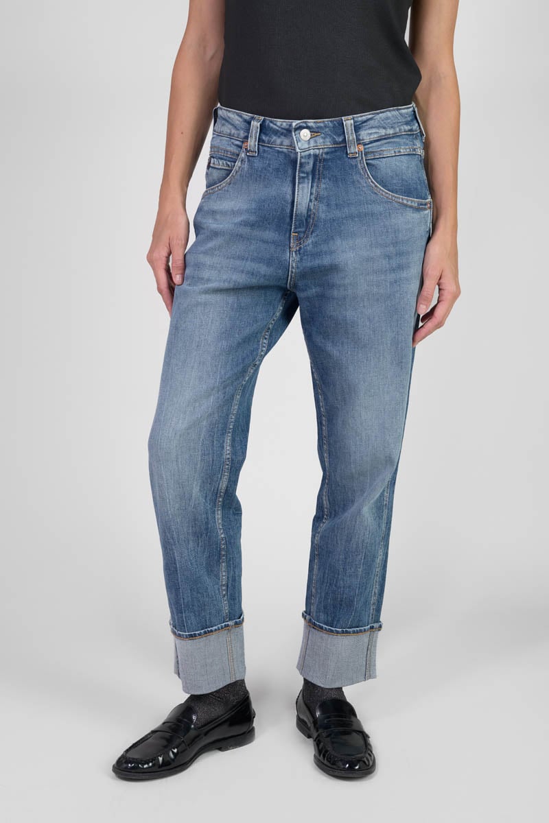 Jeans 400/60 girlfriend Jama high waist 7/8 blau Nr.4