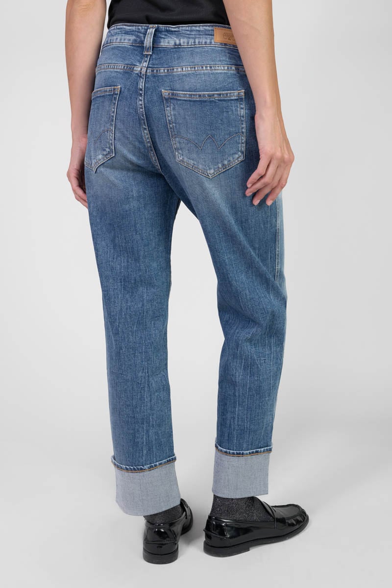 Jeans 400/60 girlfriend Jama high waist 7/8 blau Nr.4
