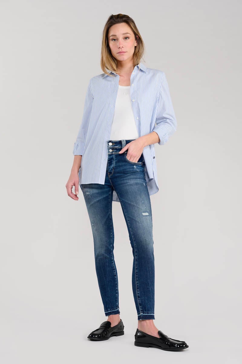 Jeans pulp slim Elina high waist 7/8 destroy blau Nr.2