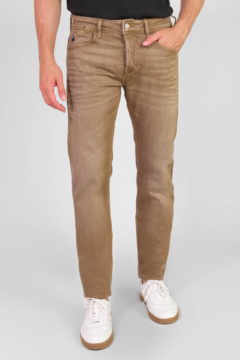 Jeans 700/11 slim Basic braun verwaschen