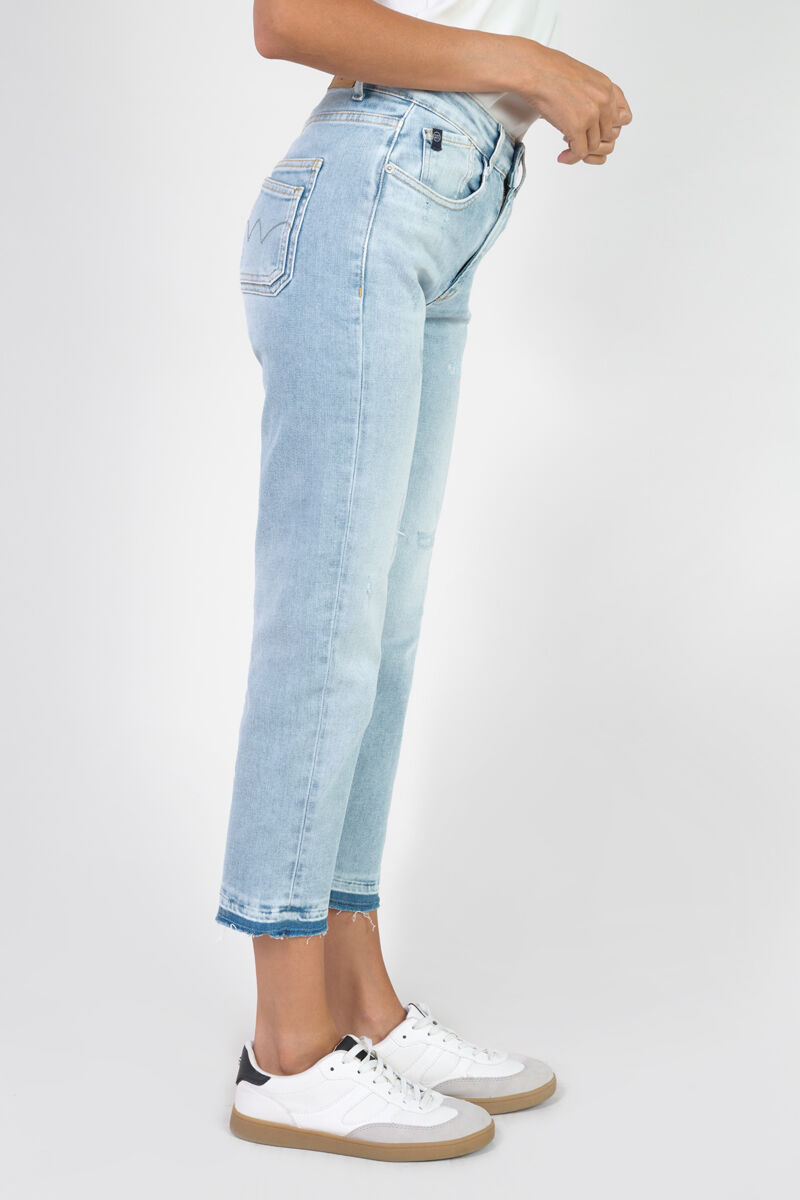 Jeans 400/17 mom Valy high waist 7/8 destroy blau Nr.5