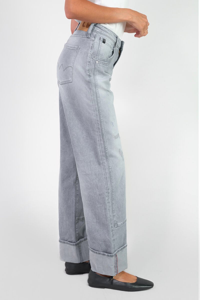 Jeans 400/28 wide leg Carlino High Waist destroy grau Nr. 3