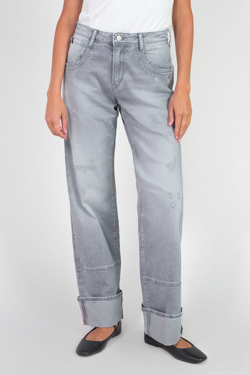 Jeans 400/28 wide leg Carlino High Waist destroy grau Nr. 3