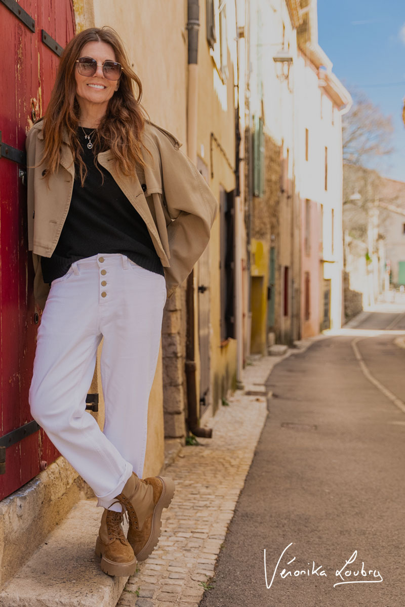 James 400/60 girlfriend by Véronika Loubry Jeans High Waist weiß