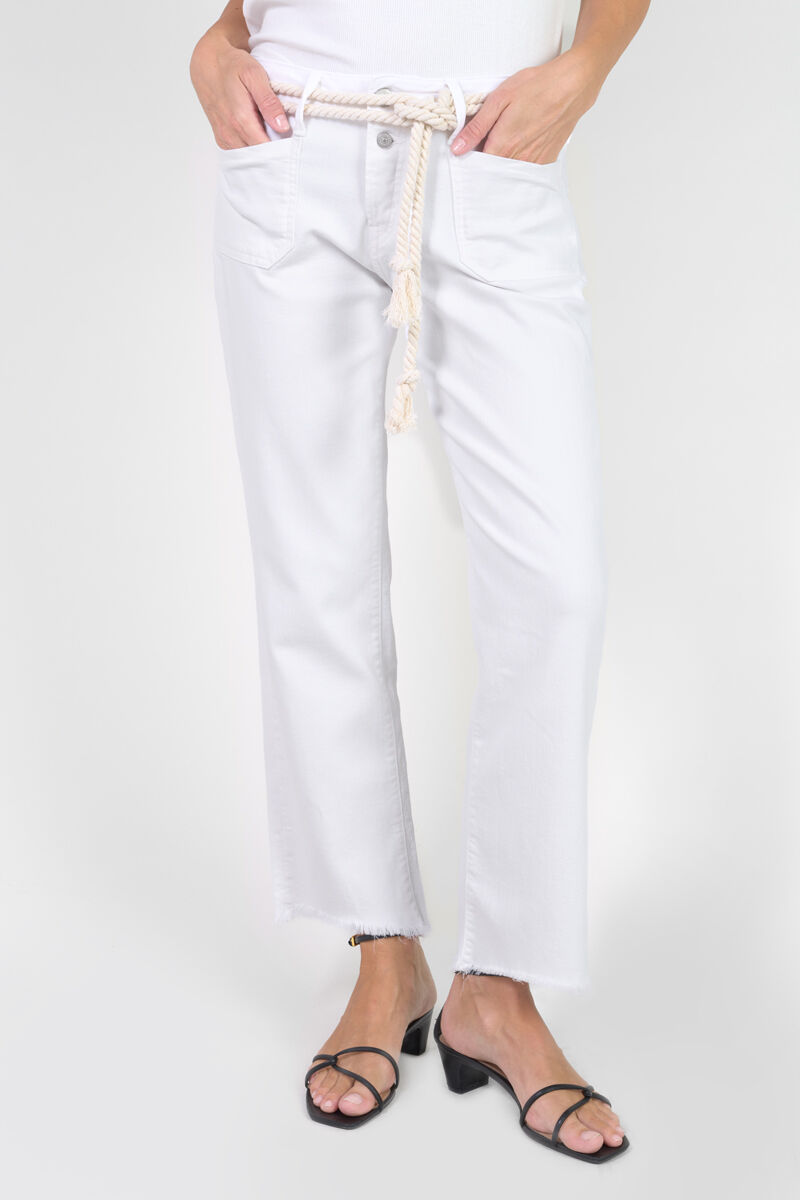 Jeans Priska high waist 7/8 weiß