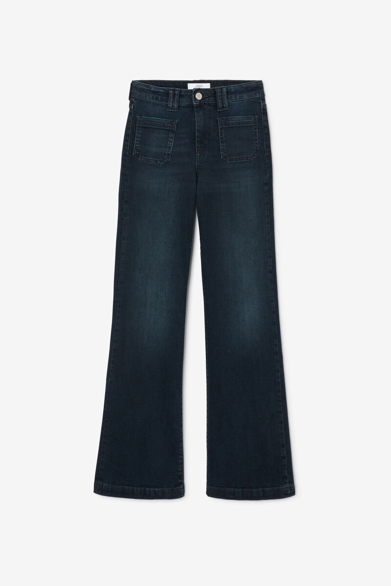 Jeans Flare Pocket High Waist blau-schwarz Nr. 1