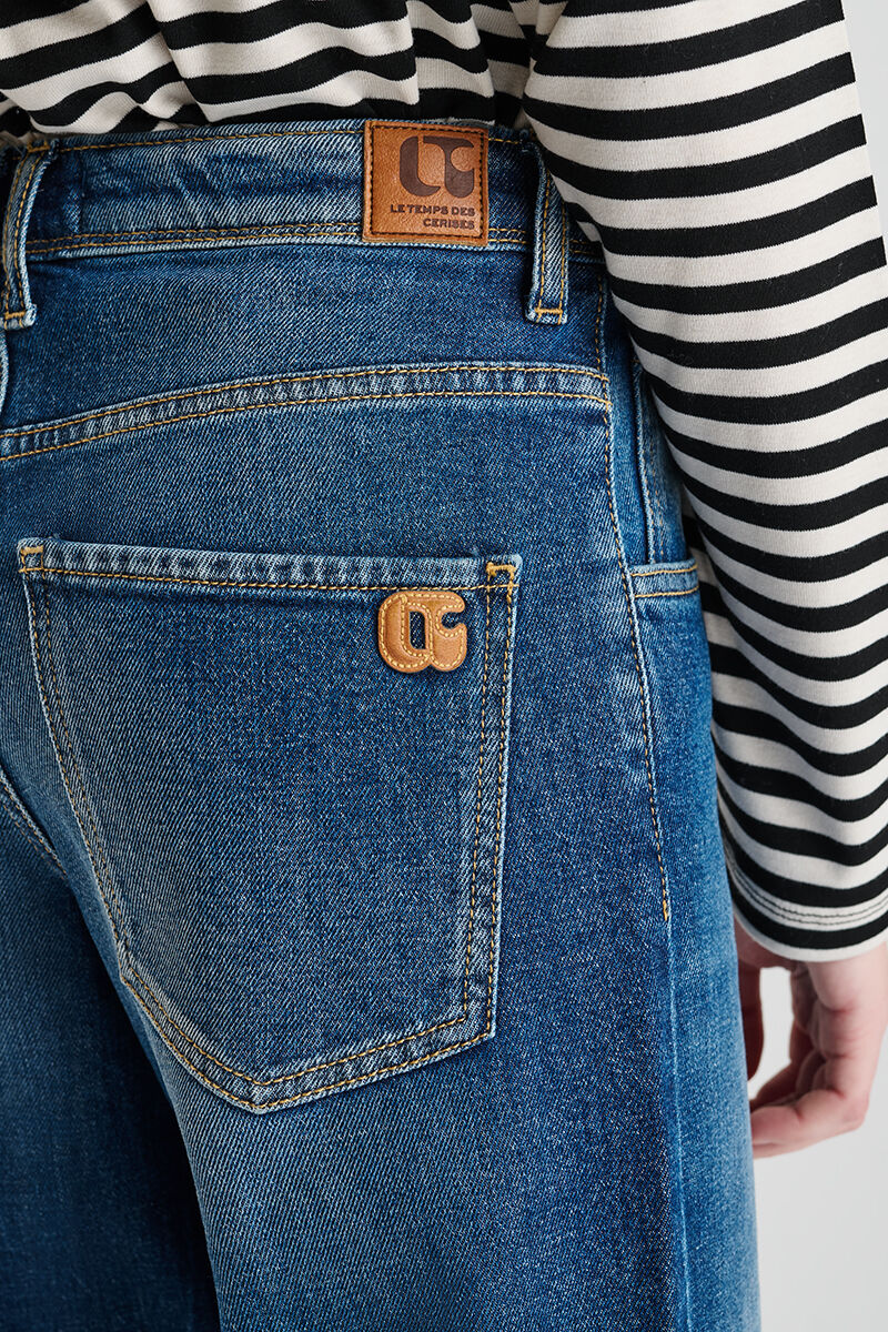 Jeans regular wide Revers High Waist blau Nr. 4