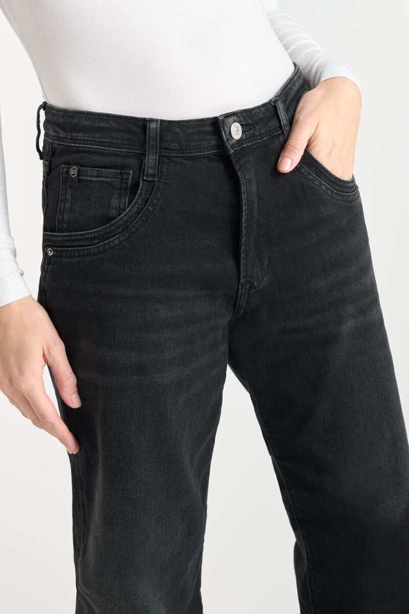 Jeans 400/28 wide leg Revers high waist schwarz Nr.1