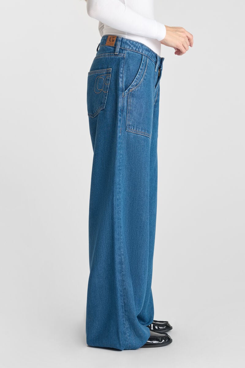 Jeans wide leg Victoria high waist tencel dunkelblau