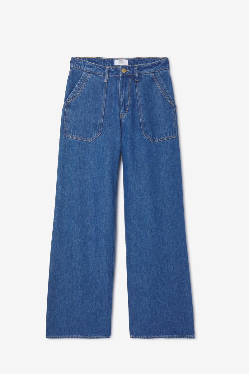 Jeans wide leg Victoria high waist tencel dunkelblau