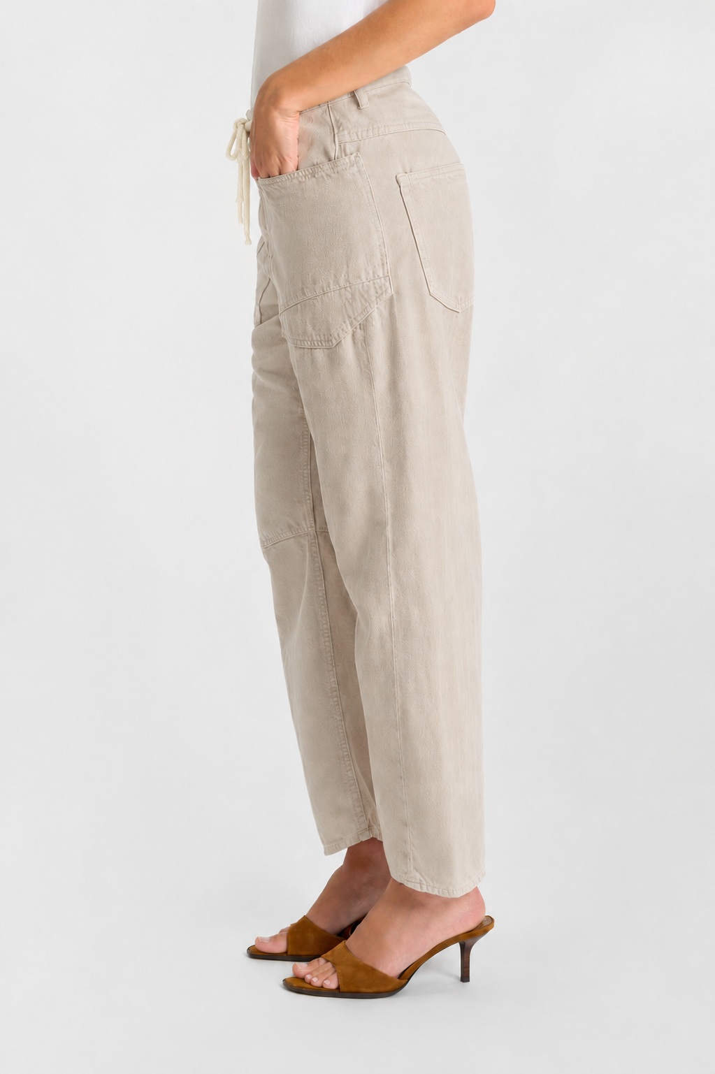 Jeans balloon Madie Beige