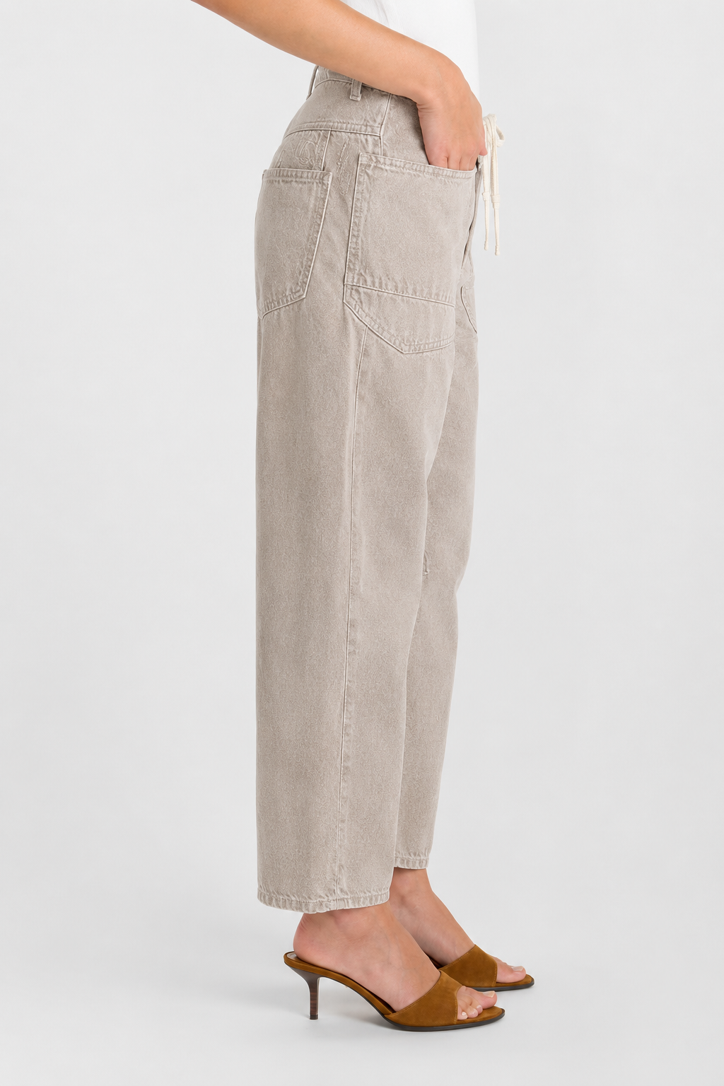 Jeans balloon Madie Beige
