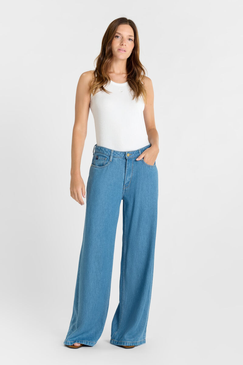 Jean Wide Leg Zazou tencel blau