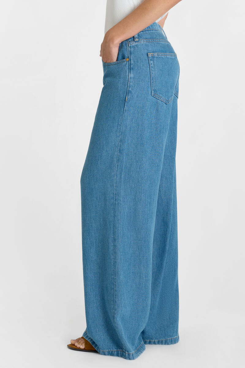 Jean Wide Leg Zazou tencel blau