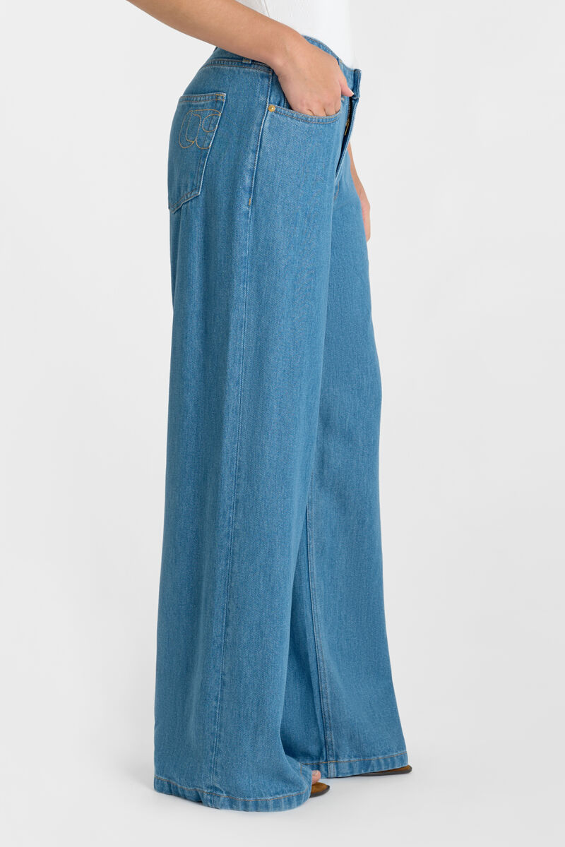 Jean Wide Leg Zazou tencel blau