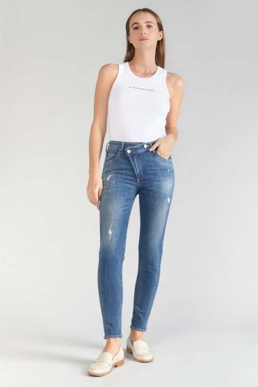 Jeans power skinny high waist 7/8 destroy blau Nr.2