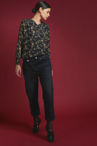 Jeans boyfit Cosy 7/8 schwarz Nr.1