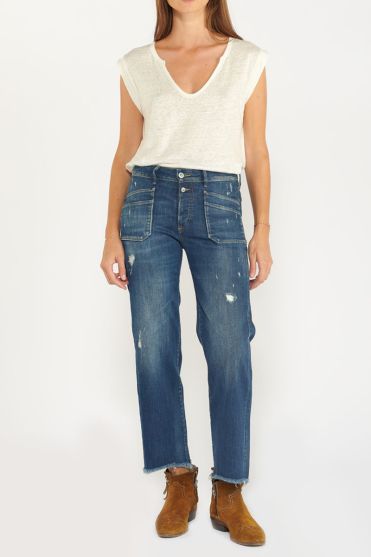 Jeans Pricilia high waist 7/8 destroy blau Nr.2