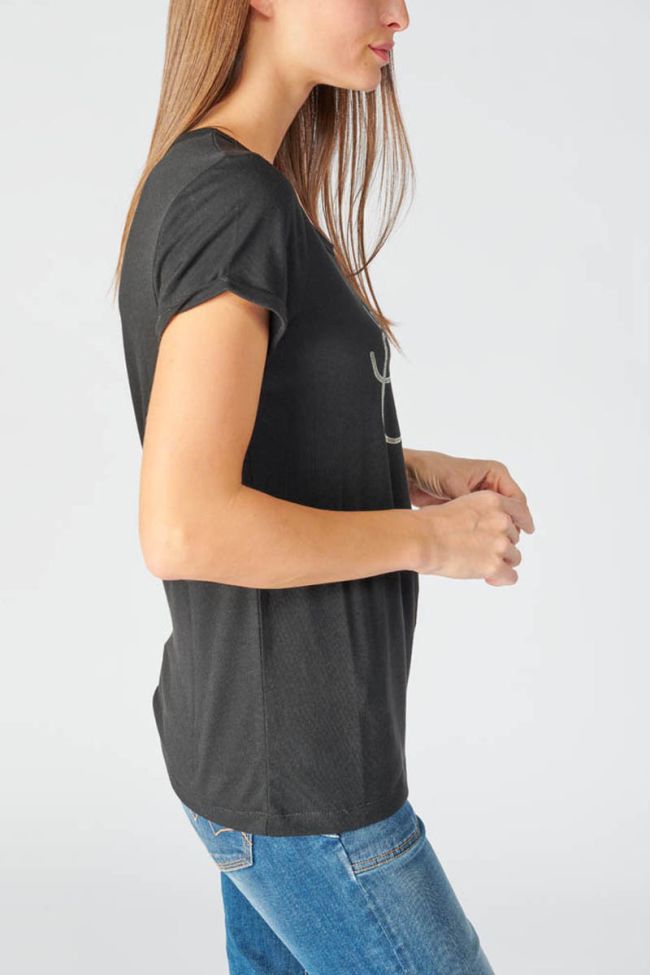 T-shirt Basitram in schwarz