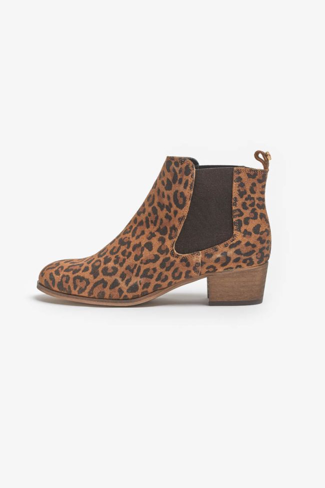 Chelsea Lederboots mit Leopardenmuster