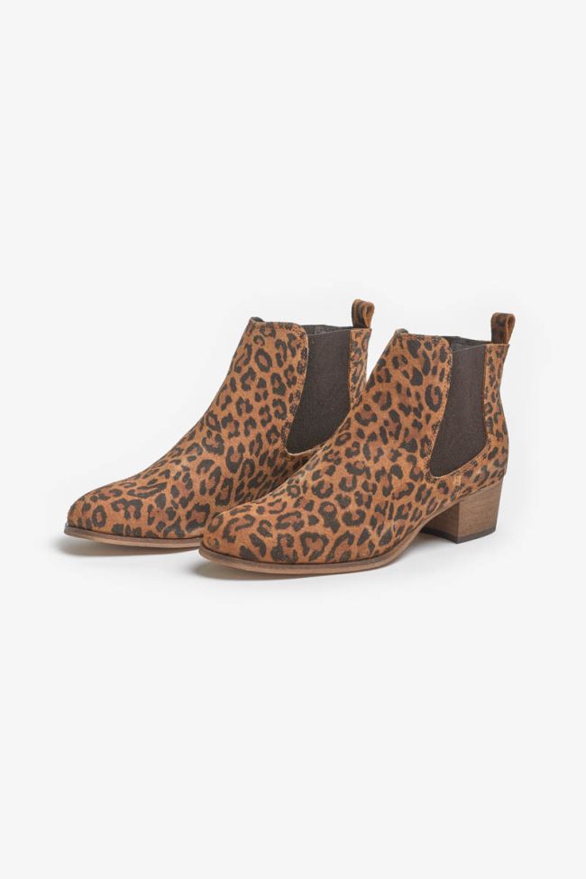 Chelsea Lederboots mit Leopardenmuster