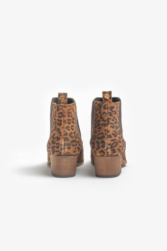 Chelsea Lederboots mit Leopardenmuster