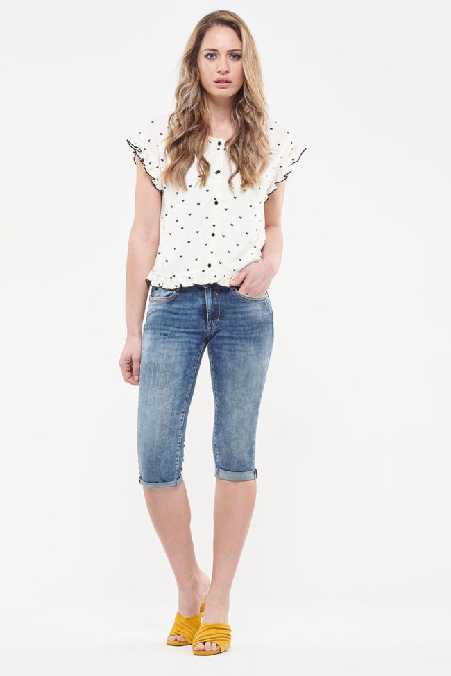 Corsaire en jeans Josia bleu délavé