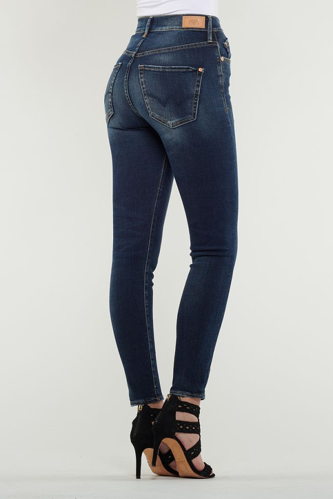 Jeans Power Skinny Taille Haute Bleu Foncé