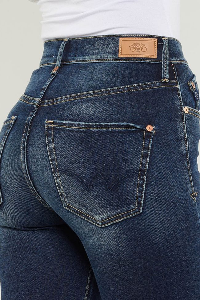 Jeans Power Skinny Taille Haute Bleu Foncé