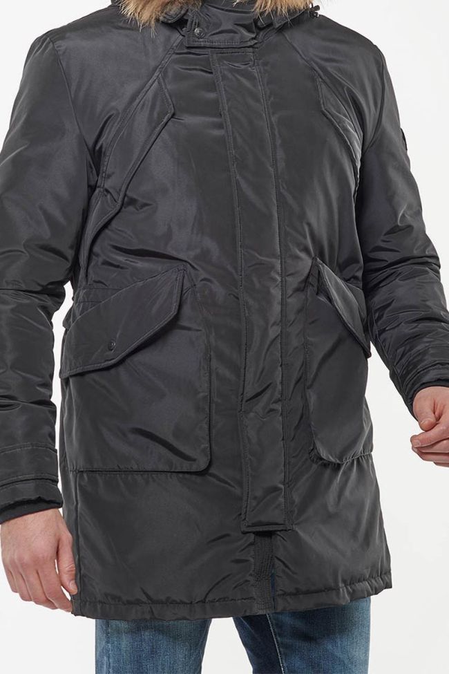 Parka Clovis noire avec fourrure