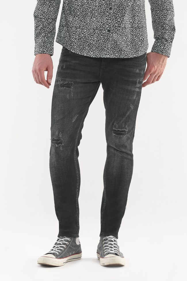 Jeans Power Skinny in Schwarz Destroy