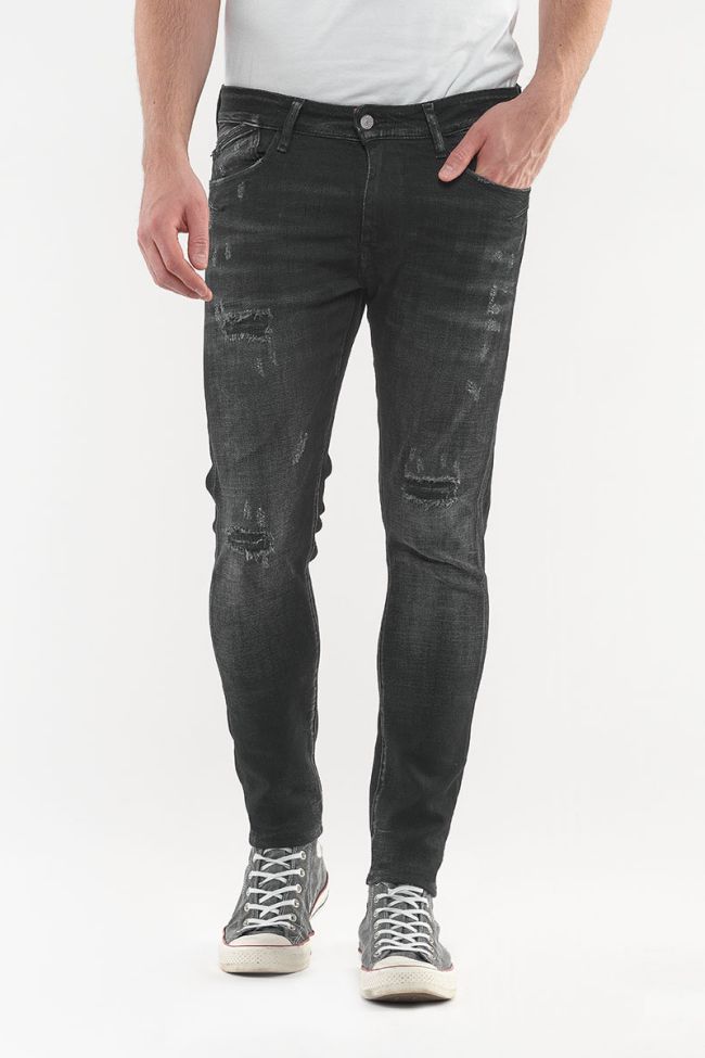 Jeans Power Skinny in Schwarz Destroy