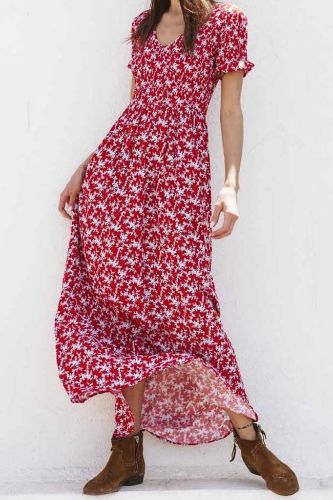 Langes kleid Alani in rot