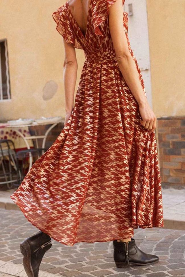 Langes kleid Armona in braun