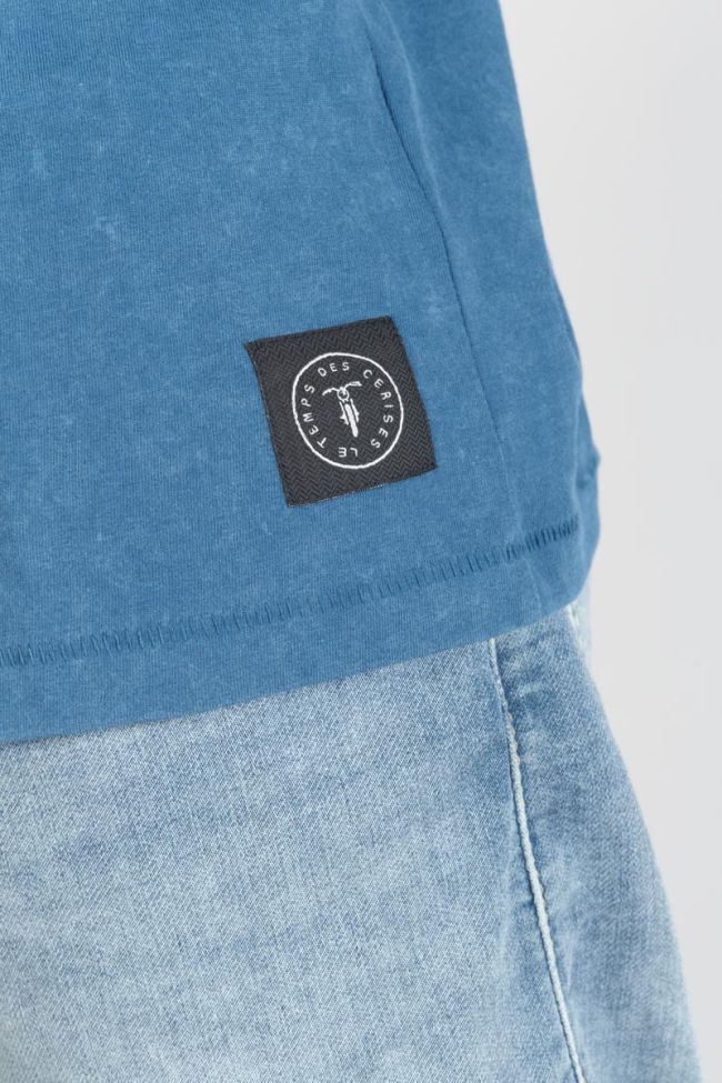 T-Shirt Brown in blau