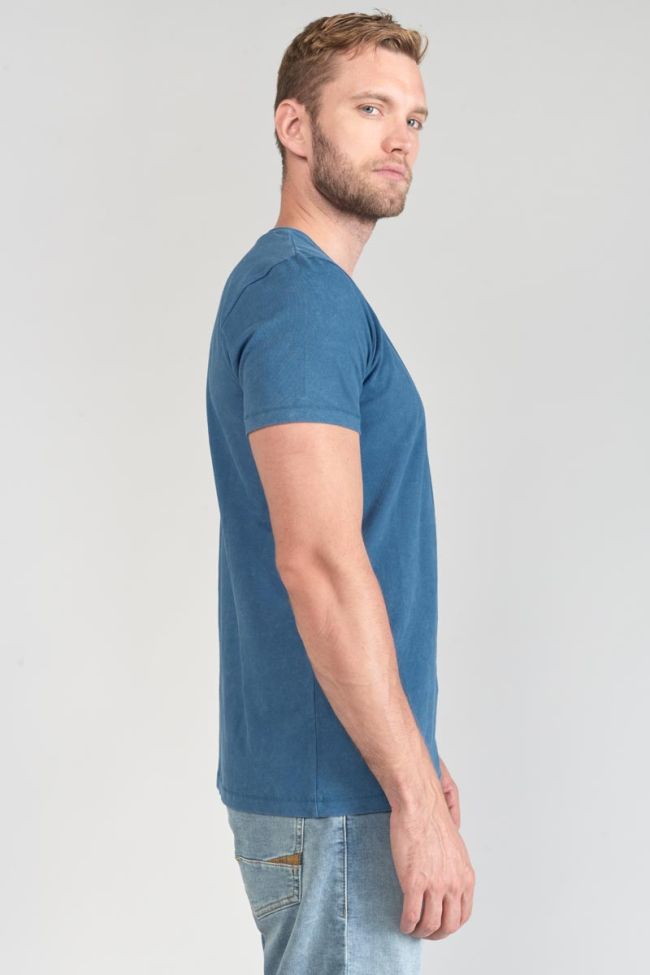 T-Shirt Brown in blau