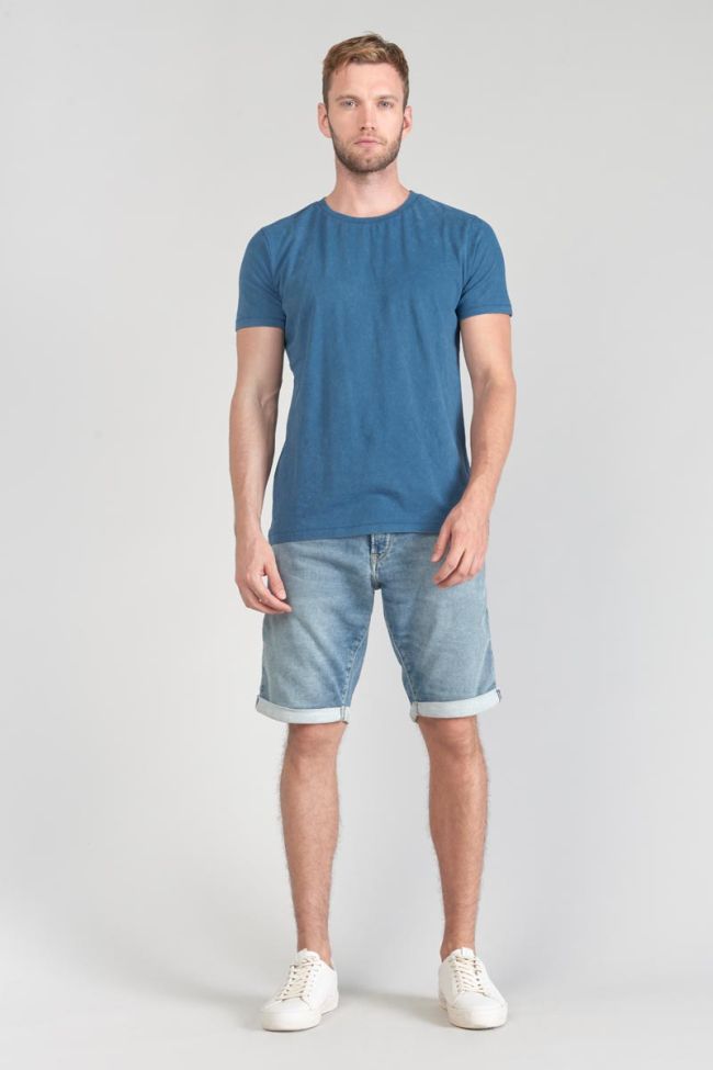 T-Shirt Brown in blau