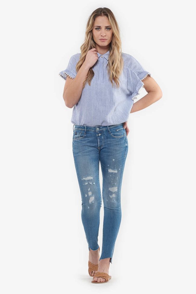 Evora Power Skinny 7/8 jeans destroy vintage blau Nr.3